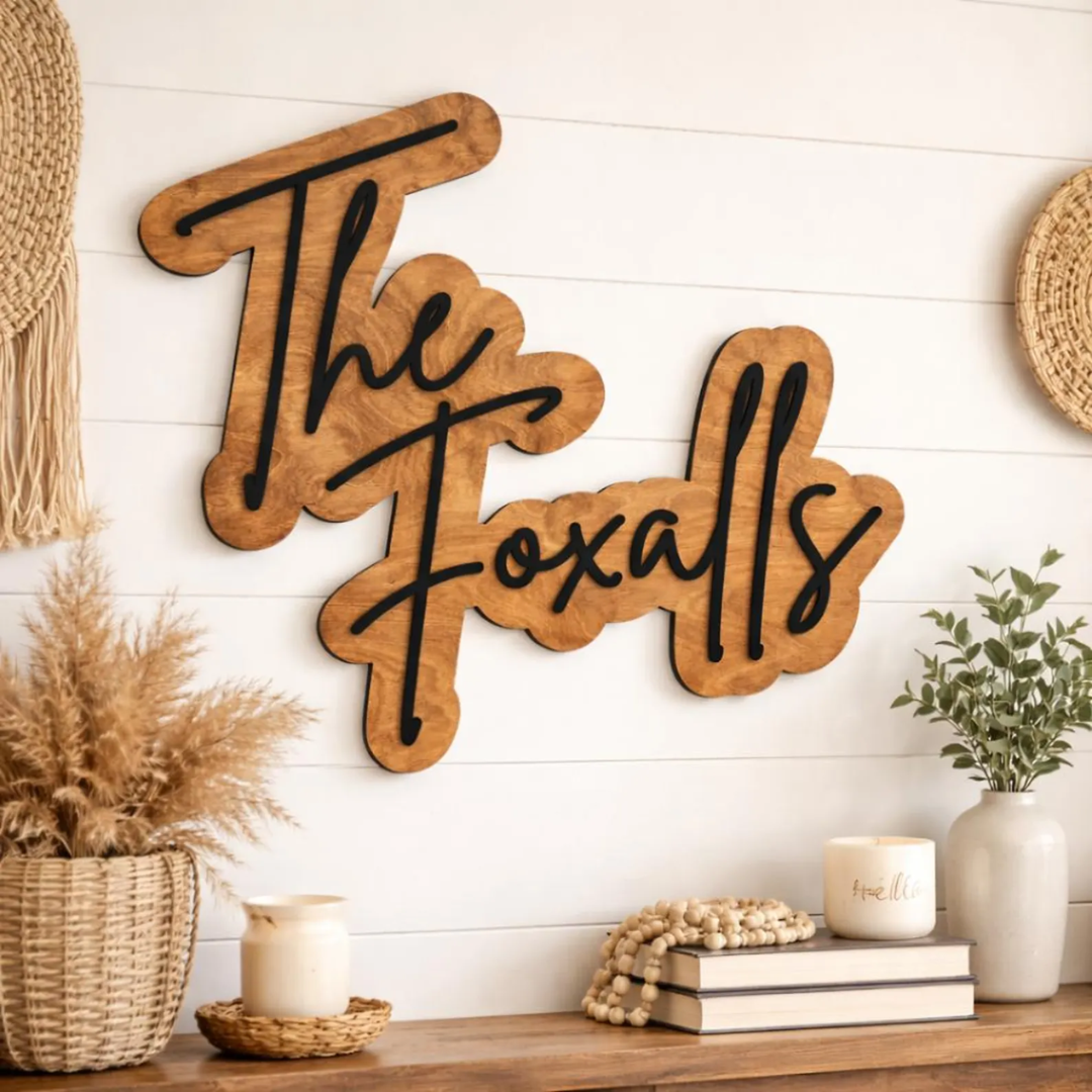 Custom Last Name Sign, Personalized Family Wall Art Gift