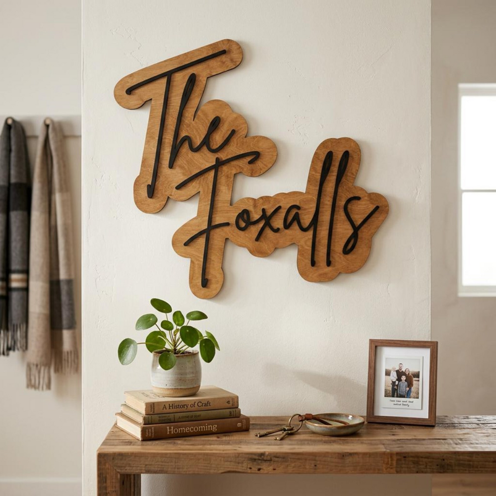 Custom Last Name Sign, Personalized Family Wall Art Gift