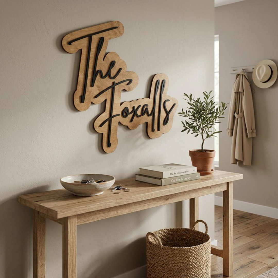 Custom Last Name Sign, Personalized Family Wall Art Gift