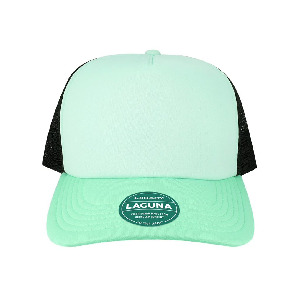 Custom Patch Hat – Leather or Full Color Logo | Legacy Laguna Trucker Hat | Business Church Branding