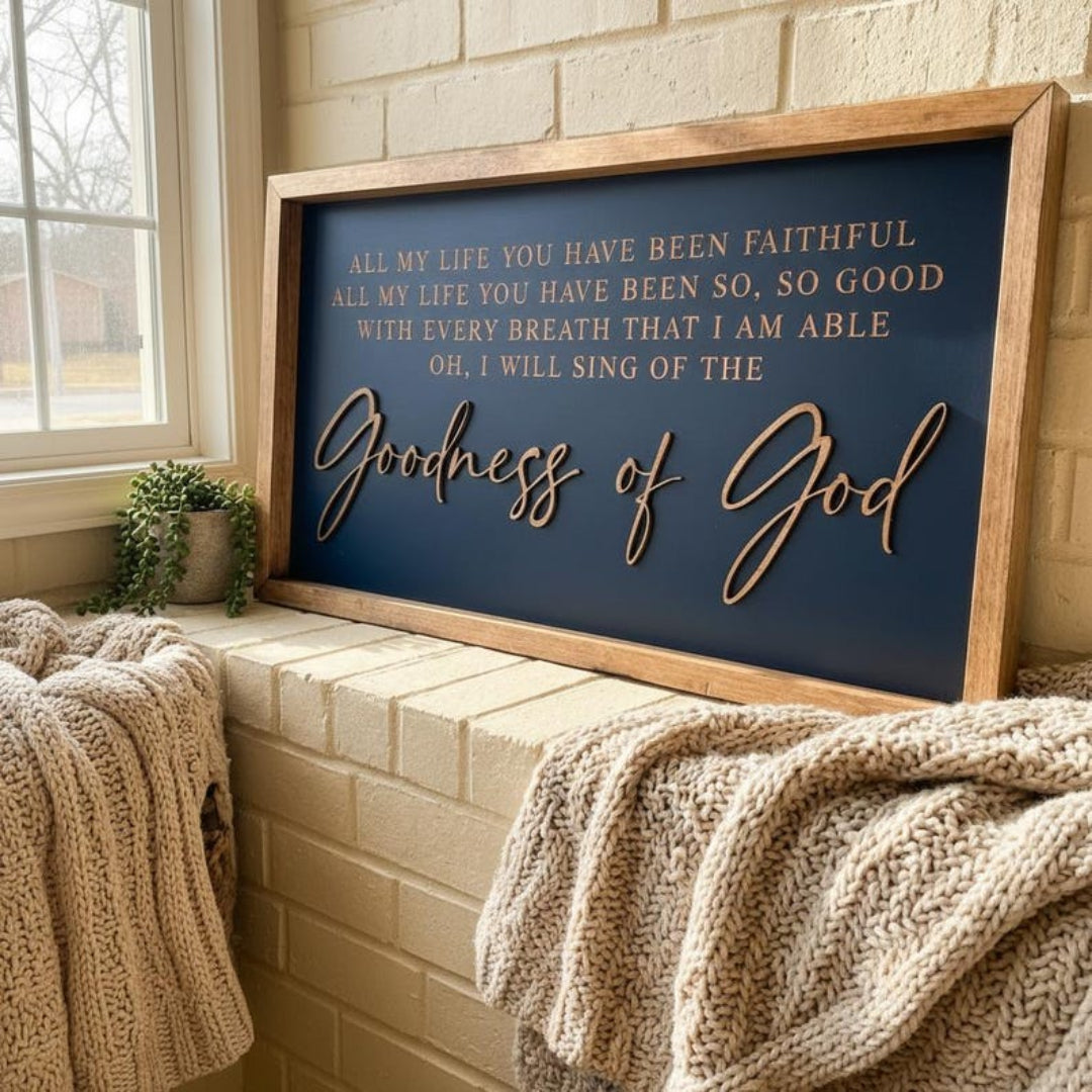Goodness of God Engraved Wood Sign
