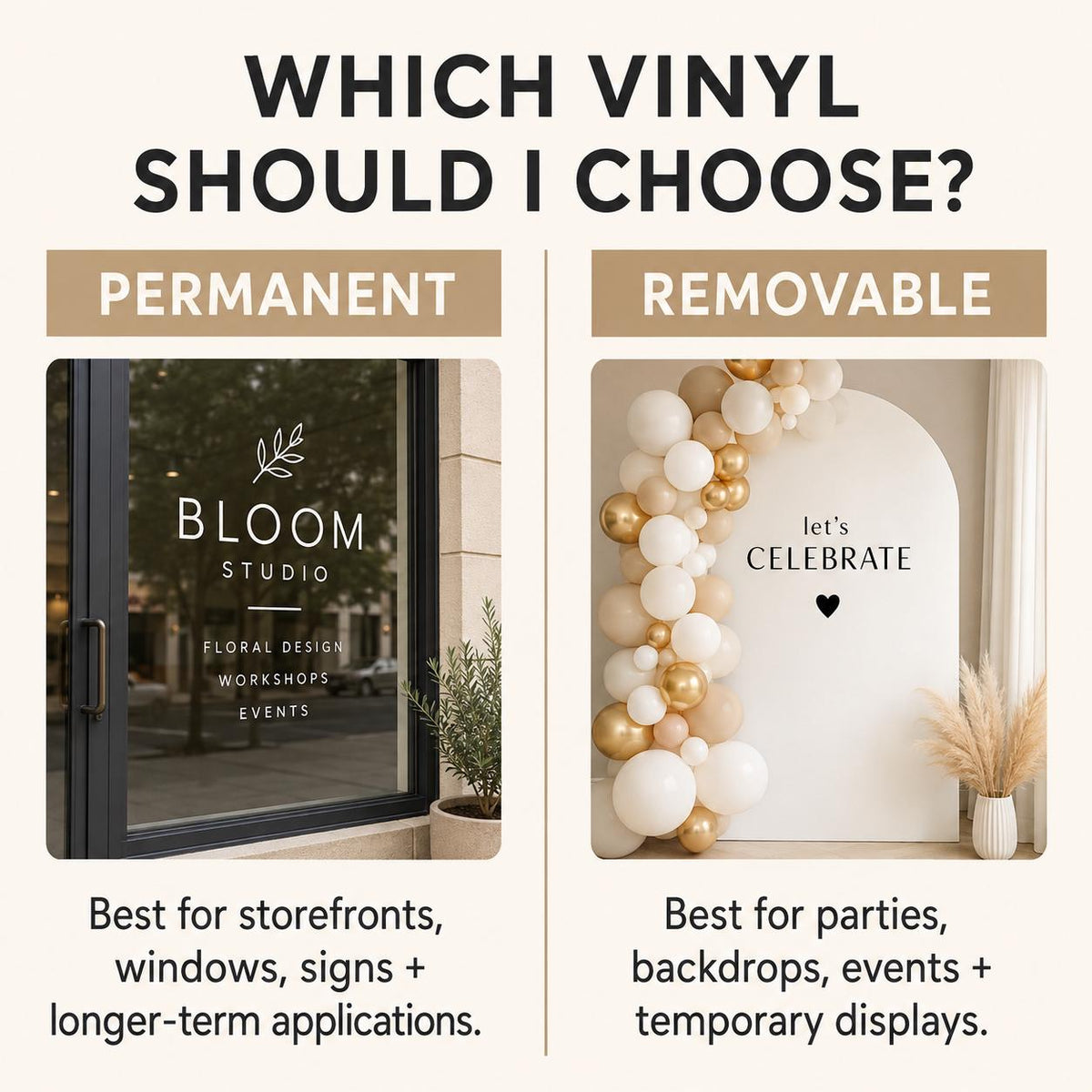Guide to choosing permanent or removable vinyl