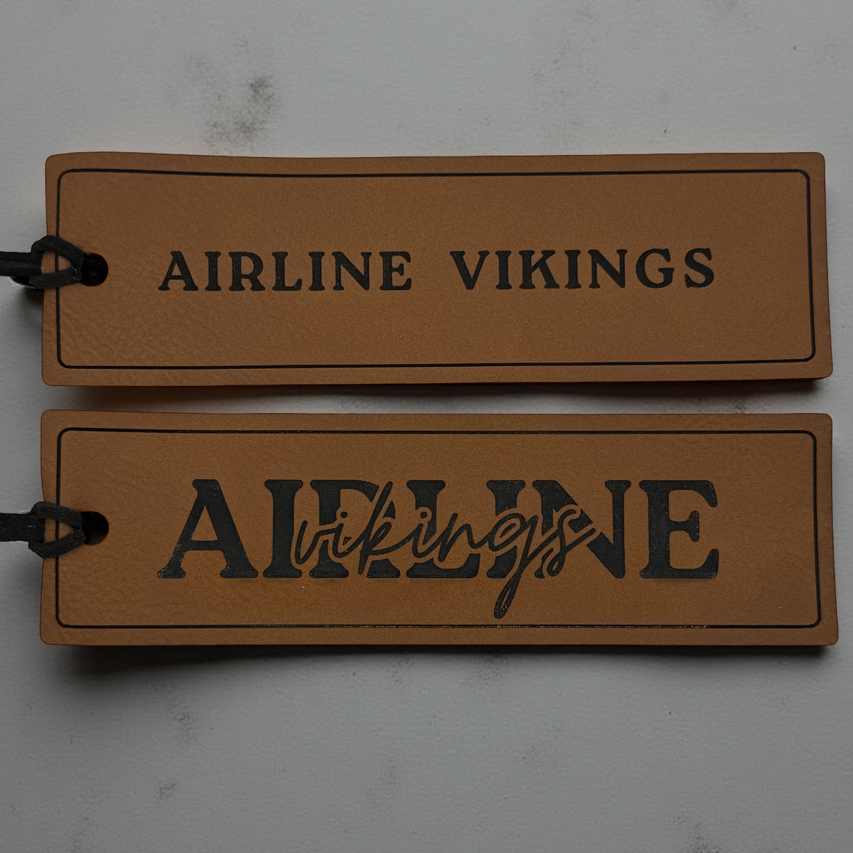Airline Vikings Leatherette Bookmark | 10.5” Laser Engraved School Spirit Gift | Thin & Flexible Faux Leather