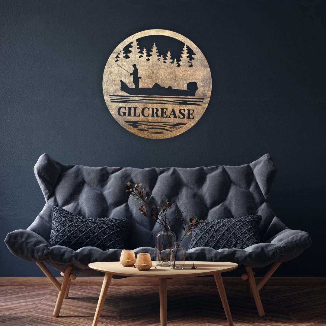 Personalized Fishing Wall Sign