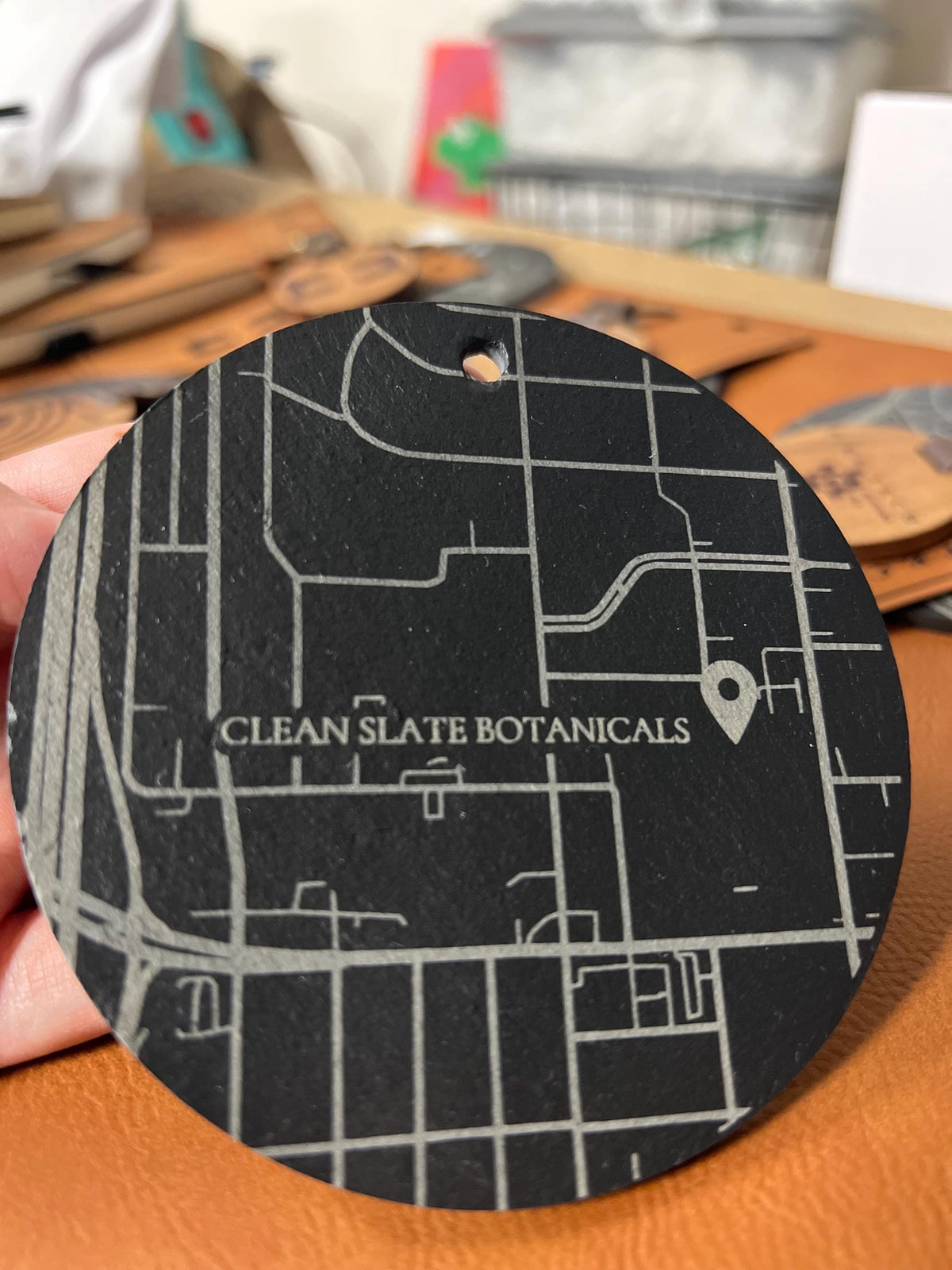 Custom Map Slate Christmas Ornament