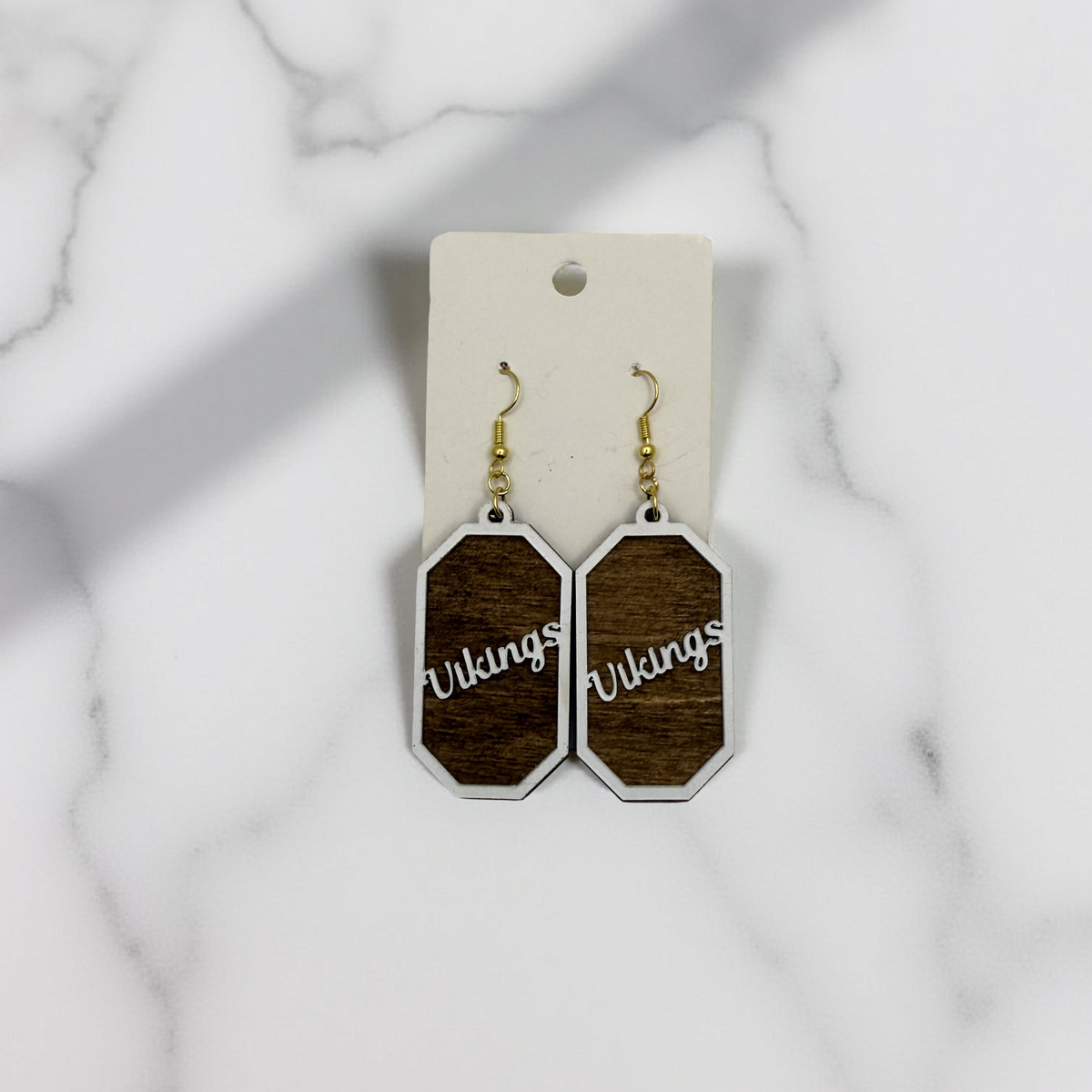 Vikings Wooden + Acrylic Earrings | Handmade Layered Drop Earrings