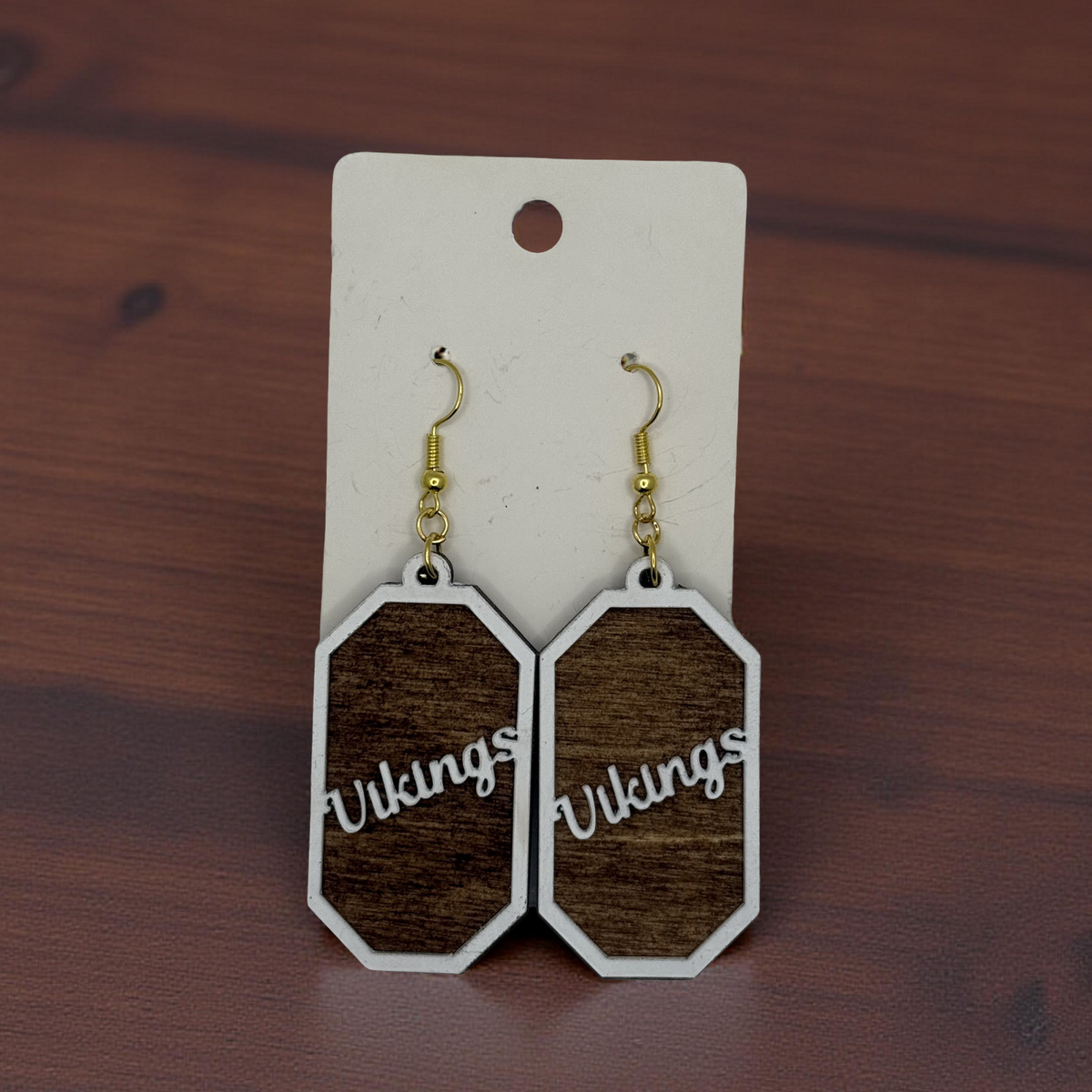 Vikings Wooden + Acrylic Earrings | Handmade Layered Drop Earrings