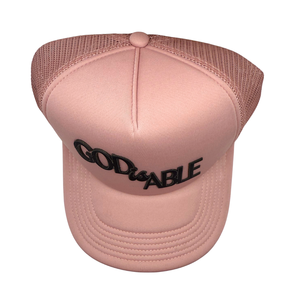 GOD is ABLE Trucker Hat | Leather Patch Snapback Hat | Christian Hat