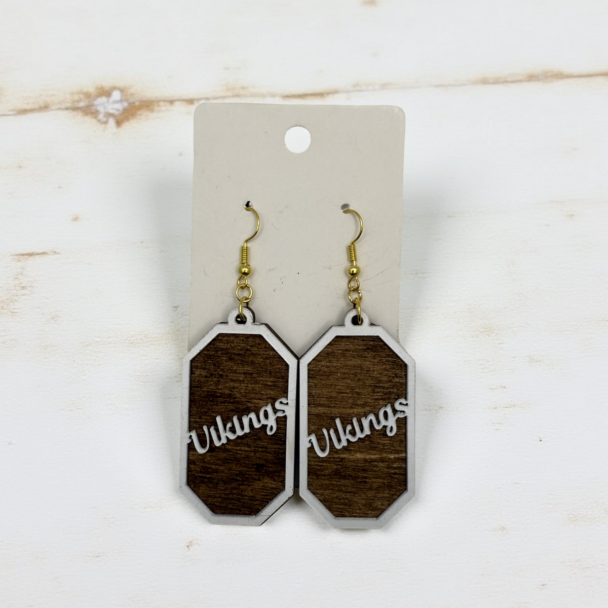 Vikings Wooden + Acrylic Earrings | Handmade Layered Drop Earrings