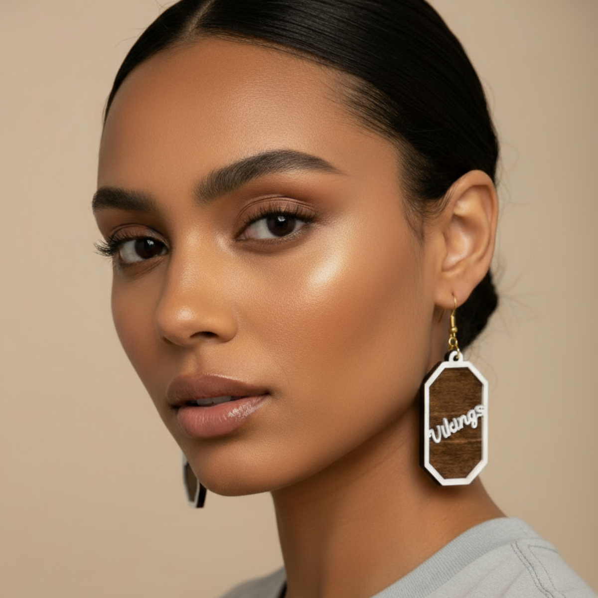 Vikings Wooden + Acrylic Earrings | Handmade Layered Drop Earrings