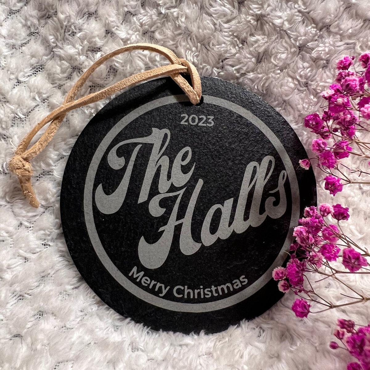 Custom Slate Christmas Ornament