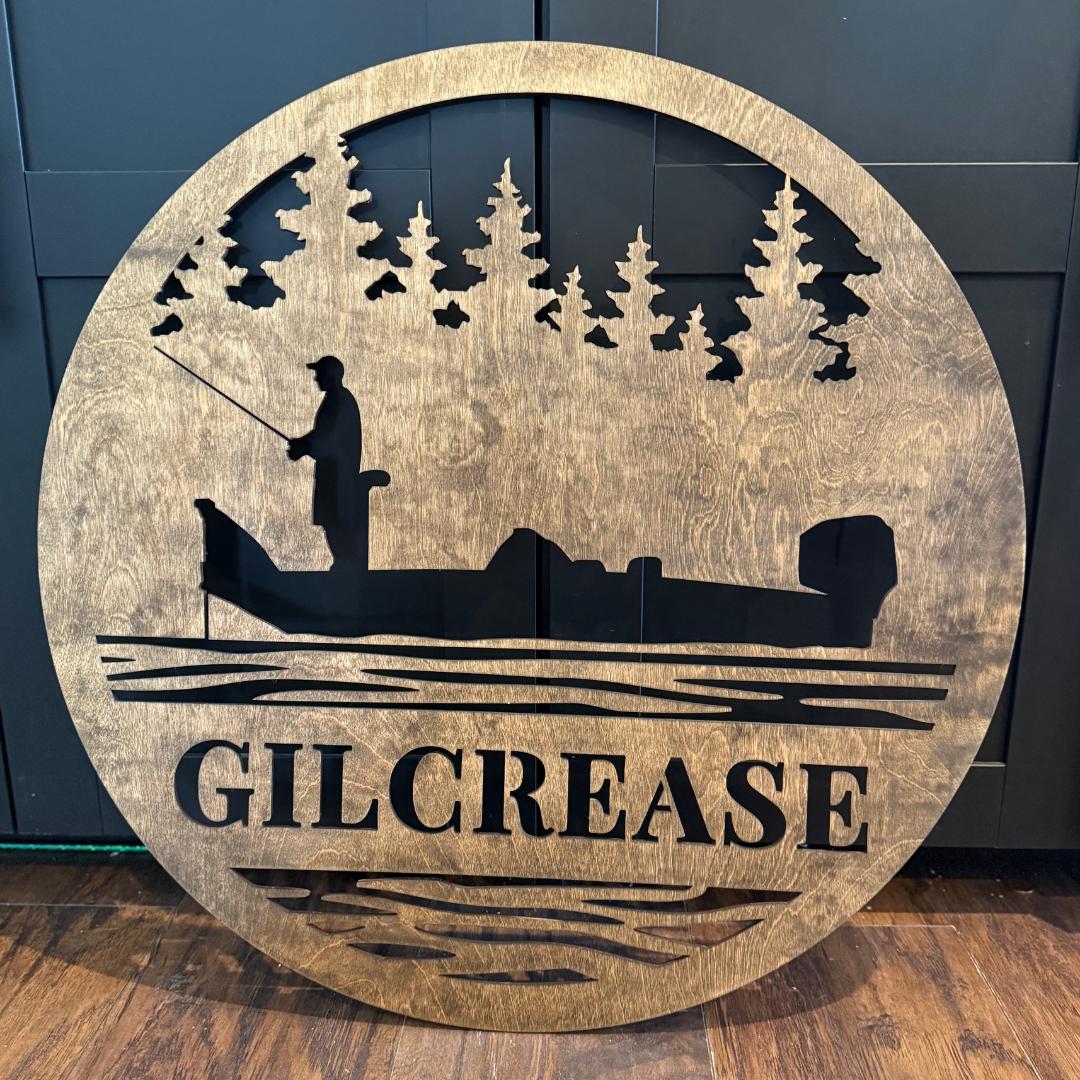 Personalized Fishing Wall Sign