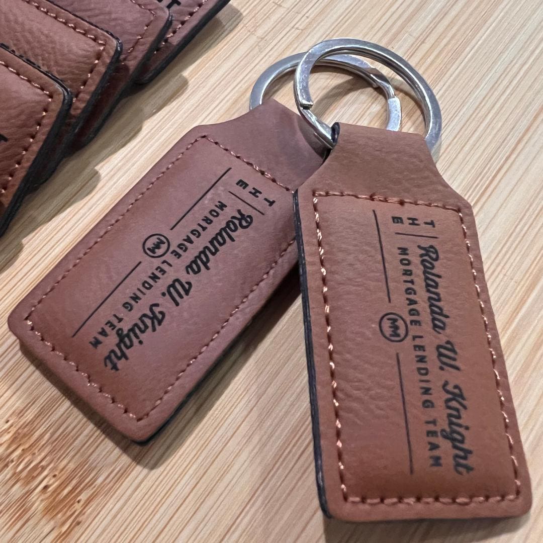 Personalized or Branded Leatherette Keychain