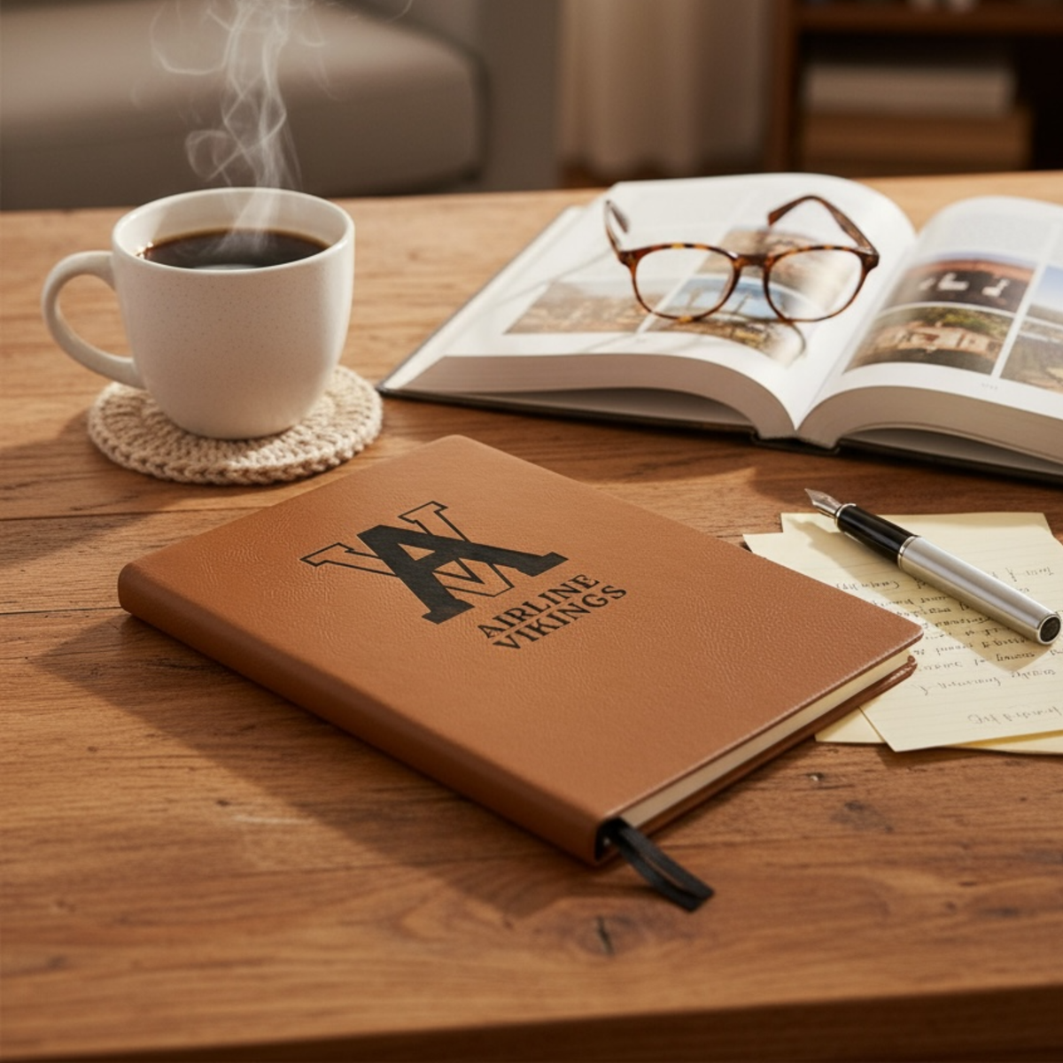 Airline Engraved Leatherette Notebook