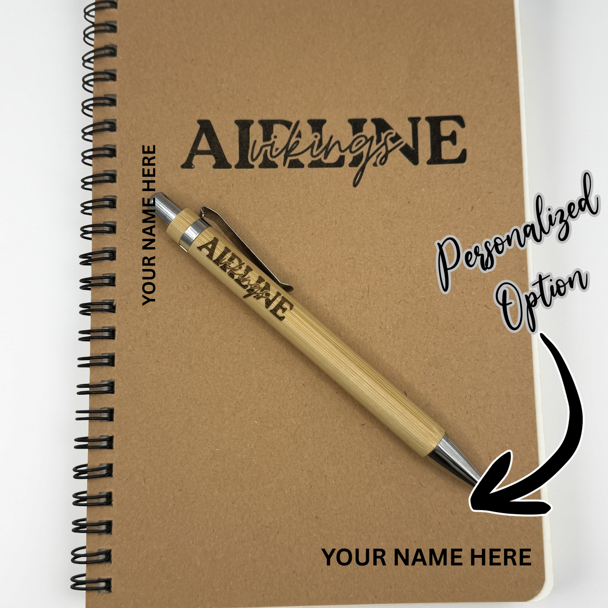 Airline Kraft Notebook and Pen Set