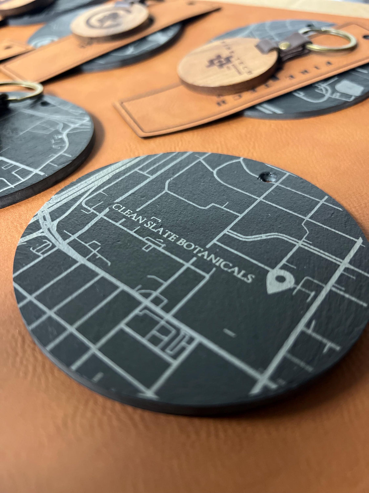 Custom Map Slate Christmas Ornament
