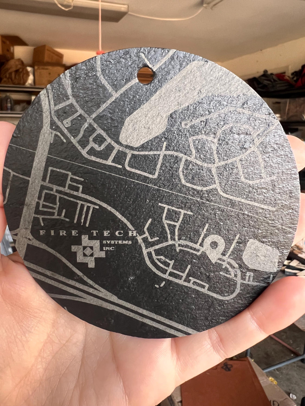 Custom Map Slate Christmas Ornament