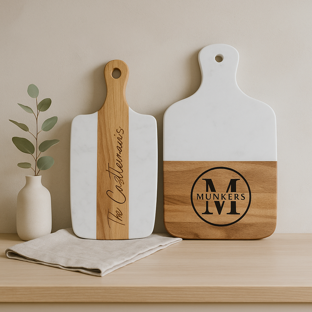 Marble and Wood Cutting Board