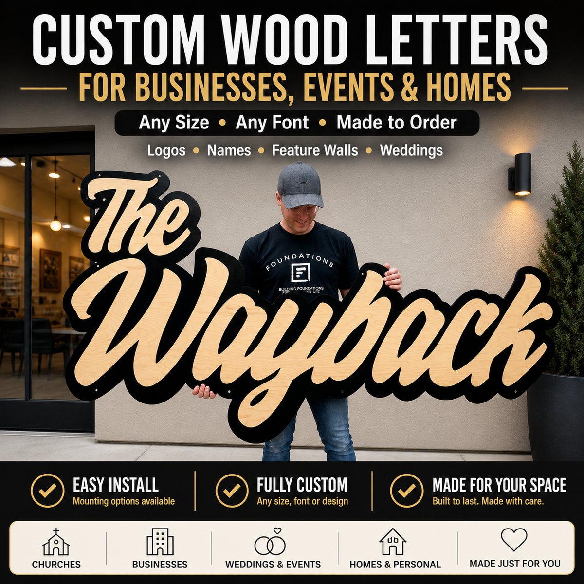 Custom Wall Letters Signage — Made to Fit Your Space