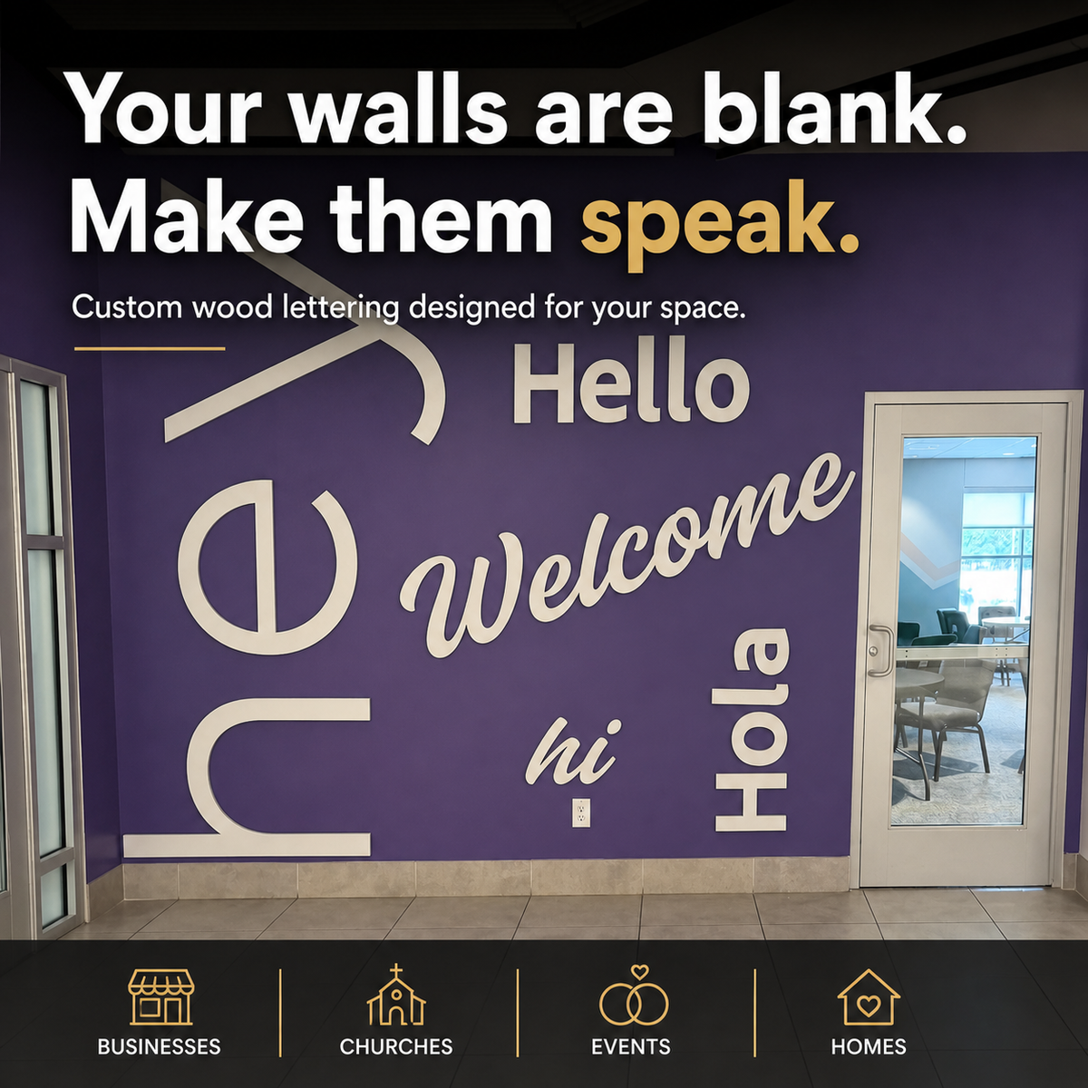 Custom Wall Letters Signage — Made to Fit Your Space