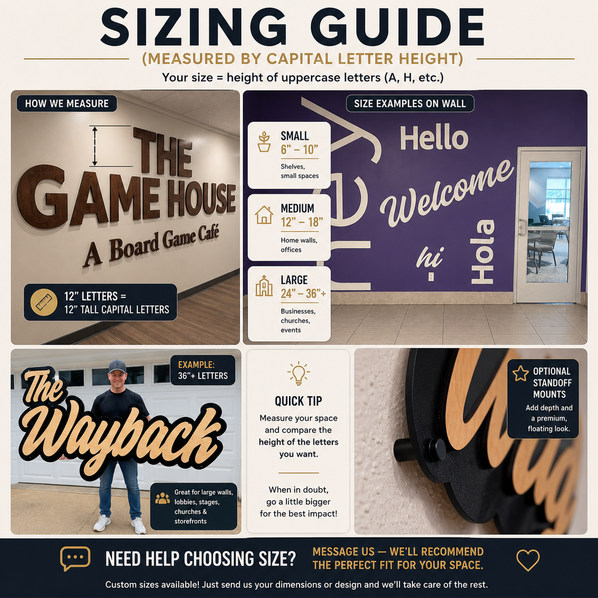 Custom Wall Letters Signage — Made to Fit Your Space