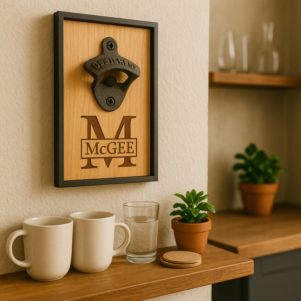 Wall-Mounted Monogrammed Bottle Opener