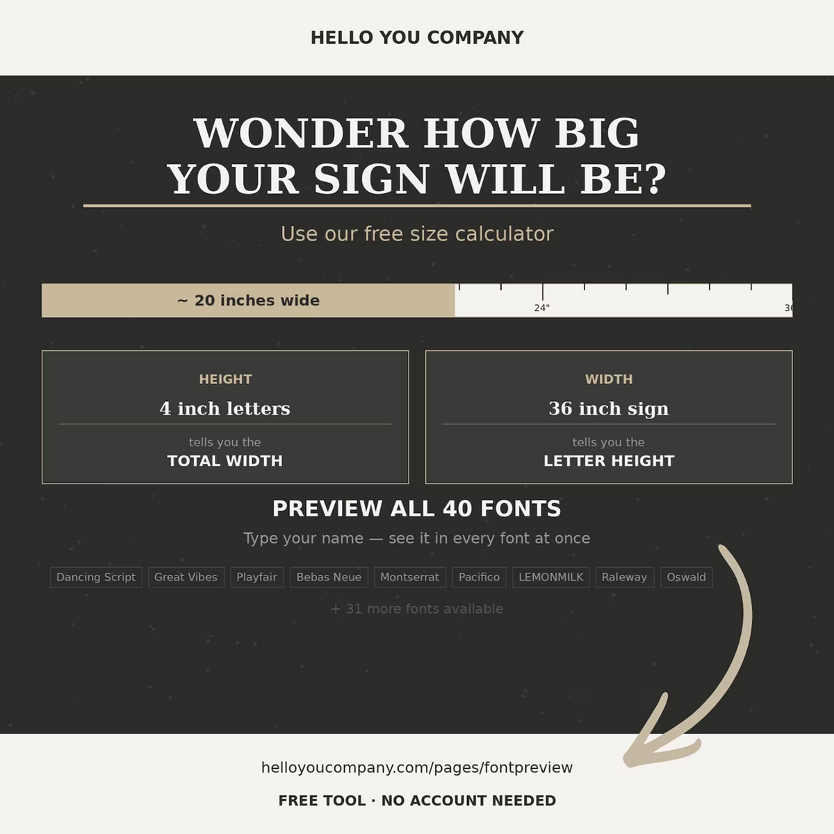 Custom Wood Words Measured by Width