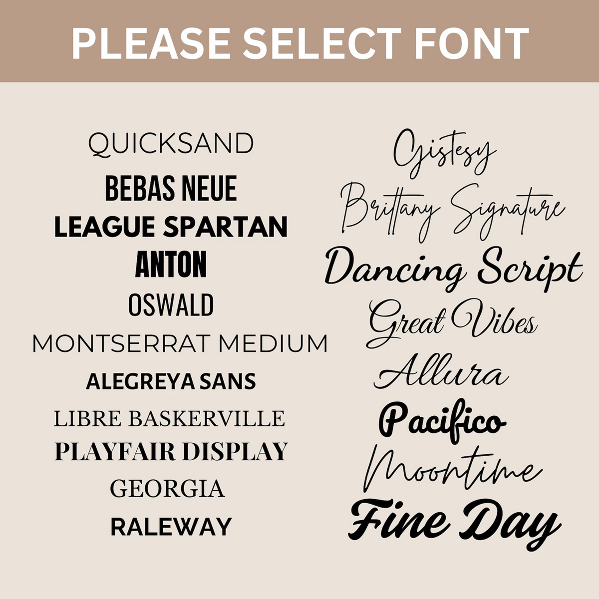 Custom Wood Words Measured by Width