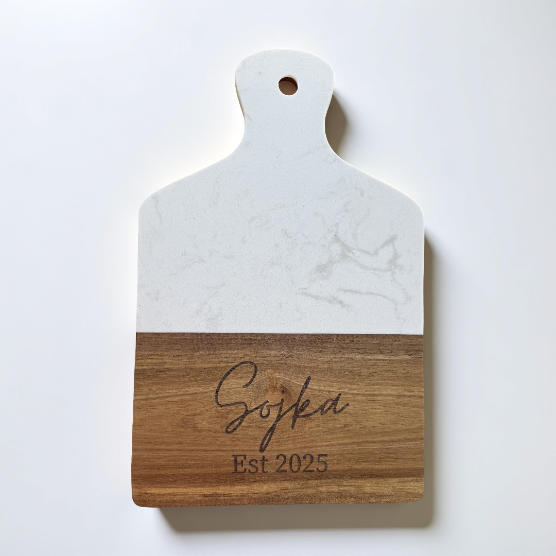 Marble and Wood Cutting Board