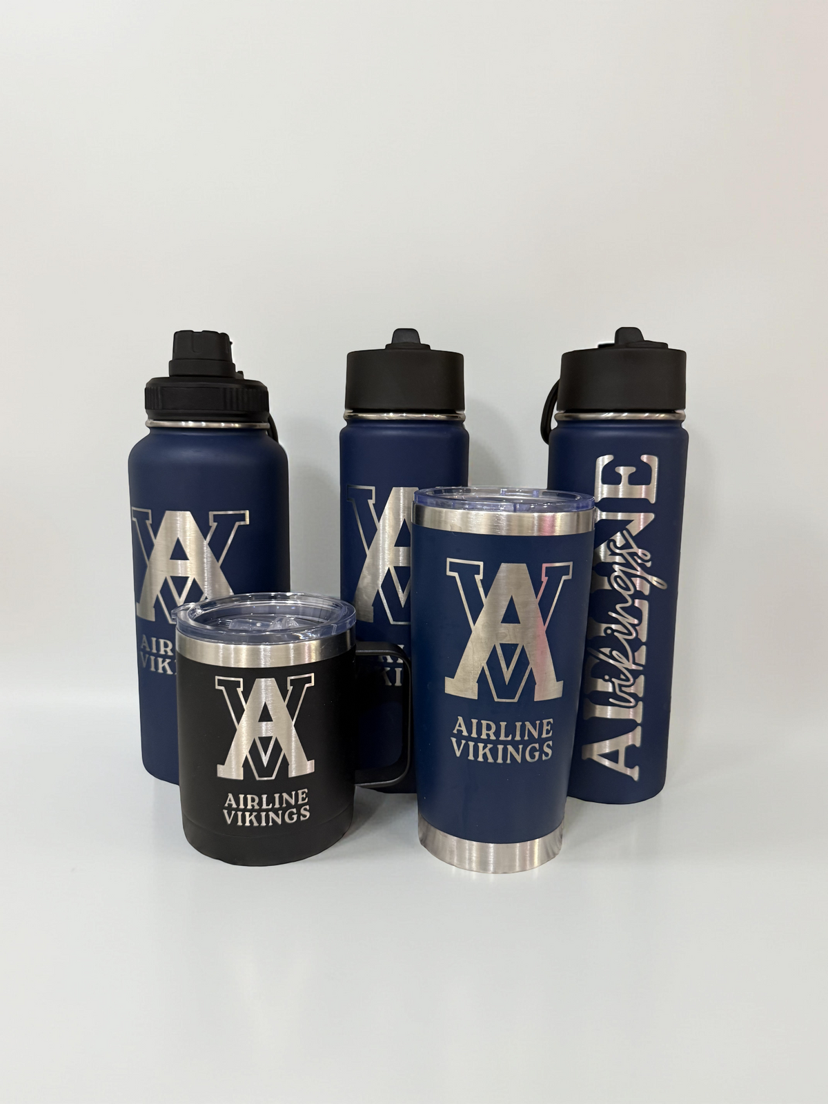 Engraved Airline Vikings Stainless Steel Drinkware