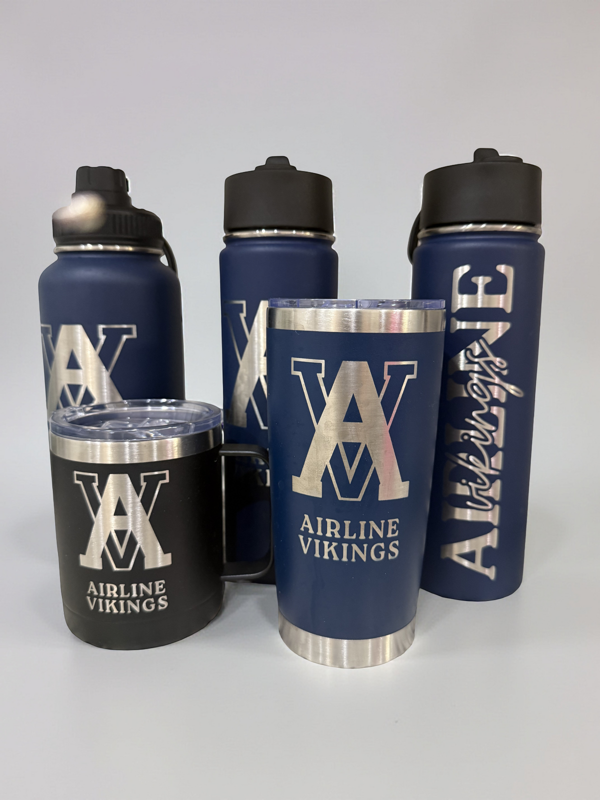 Engraved Airline Vikings Stainless Steel Drinkware