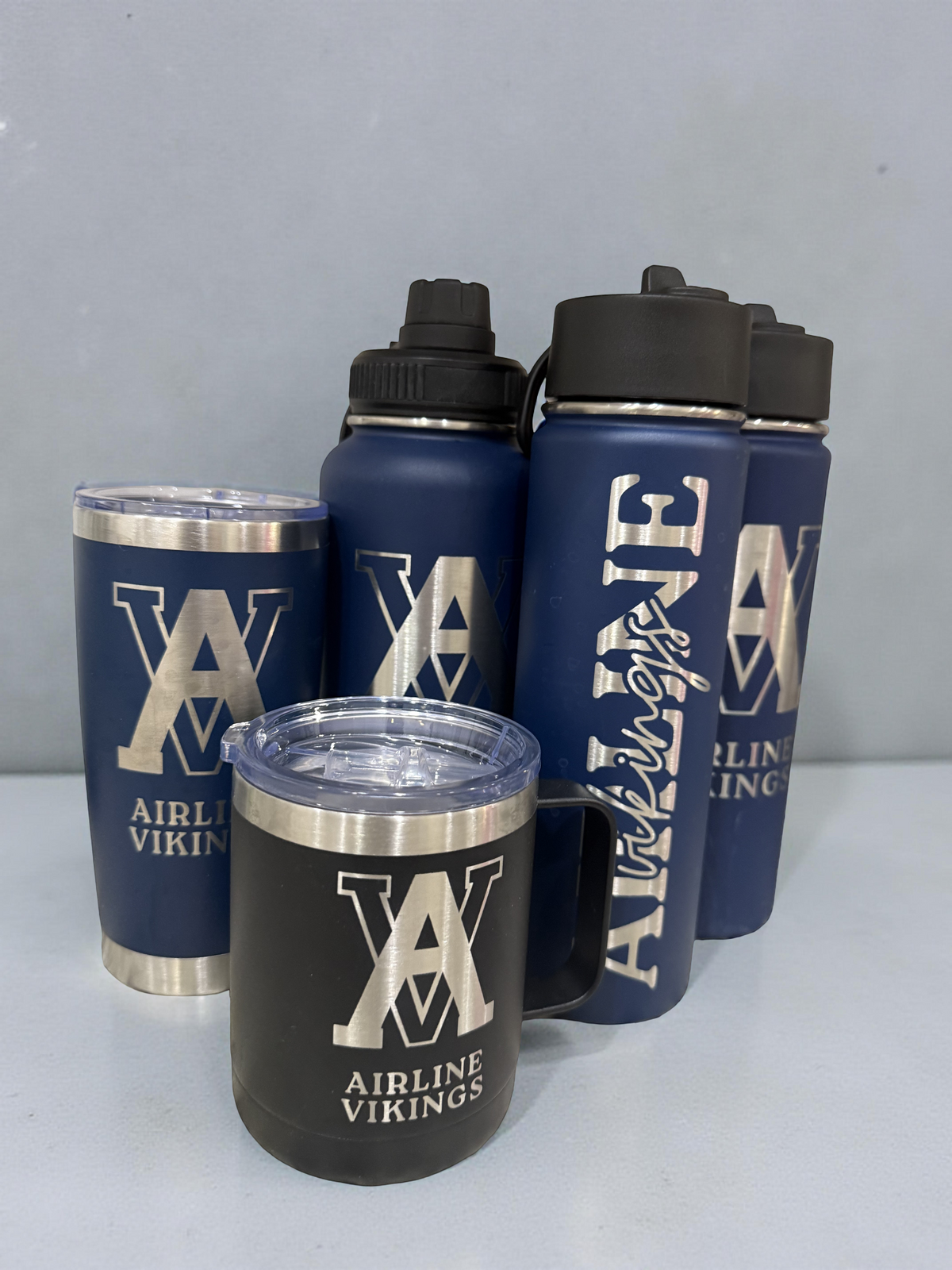 Engraved Airline Vikings Stainless Steel Drinkware