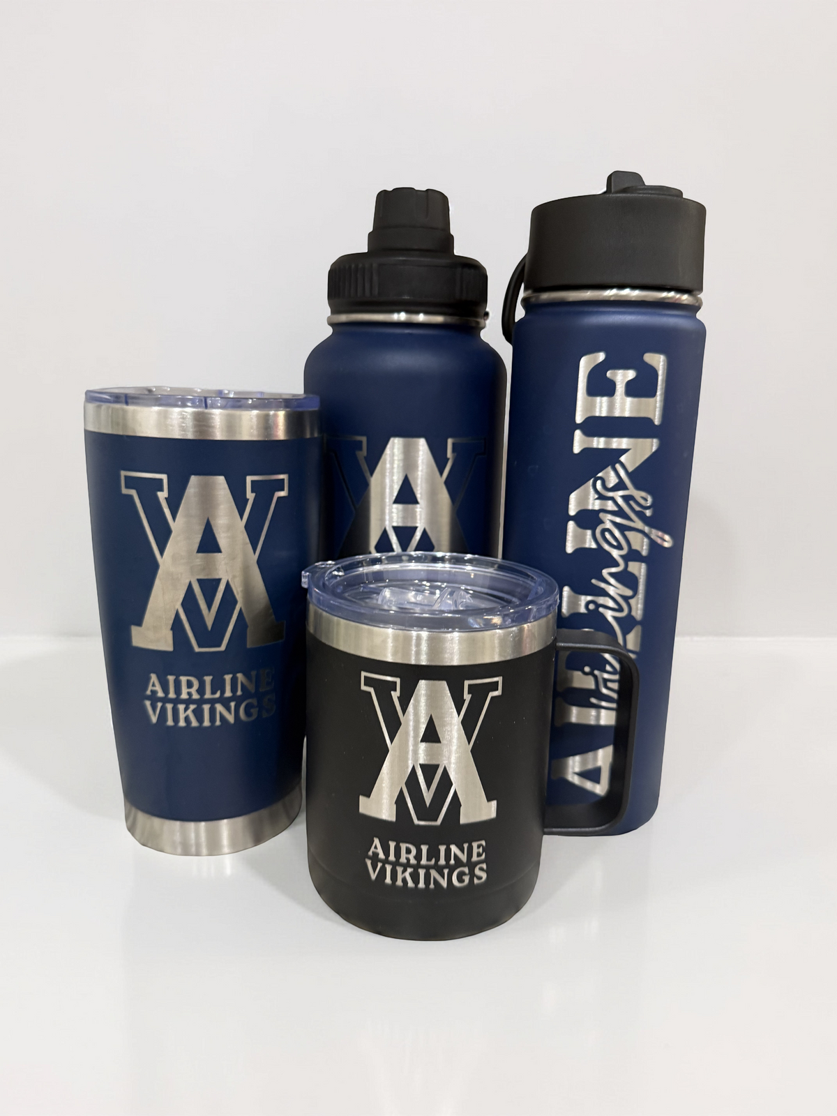 Engraved Airline Vikings Stainless Steel Drinkware