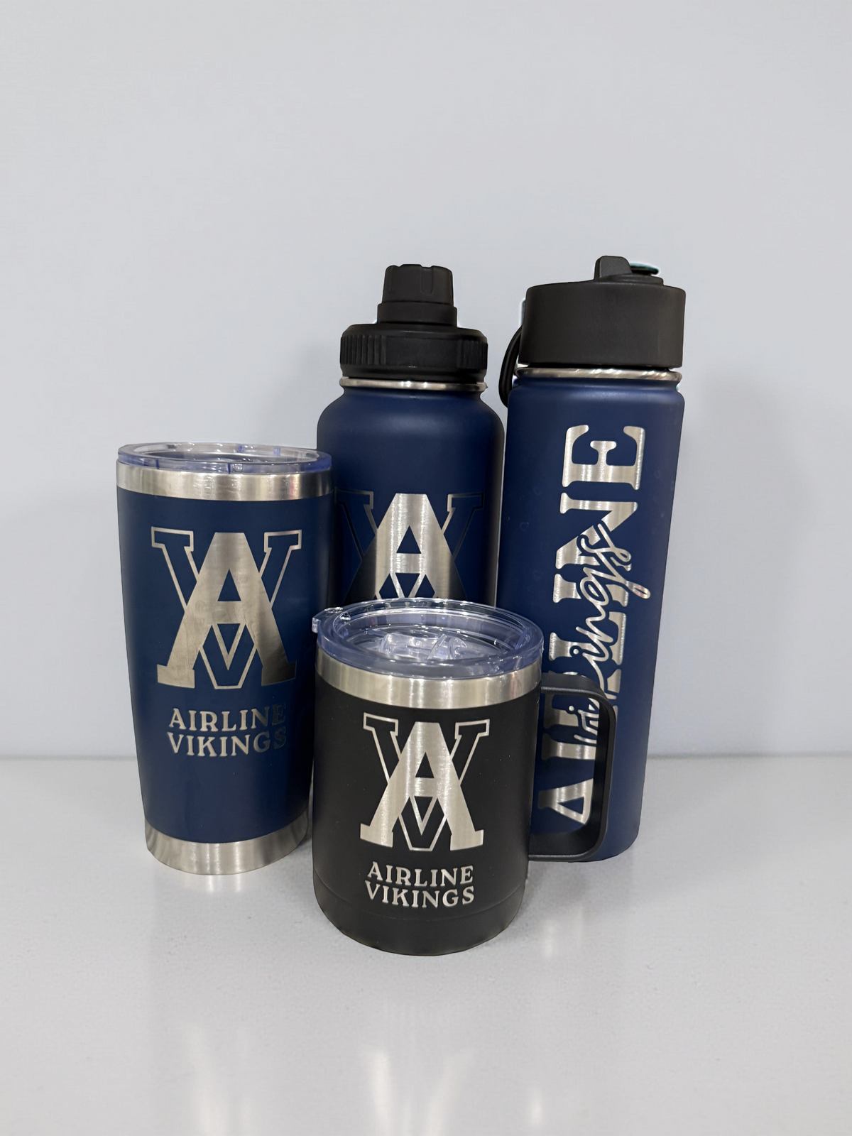 Engraved Airline Vikings Stainless Steel Drinkware