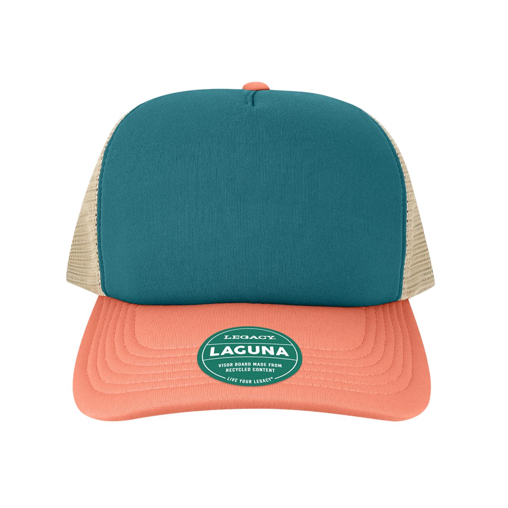 Custom Patch Hat – Leather or Full Color Logo | Legacy Laguna Trucker Hat | Business Church Branding