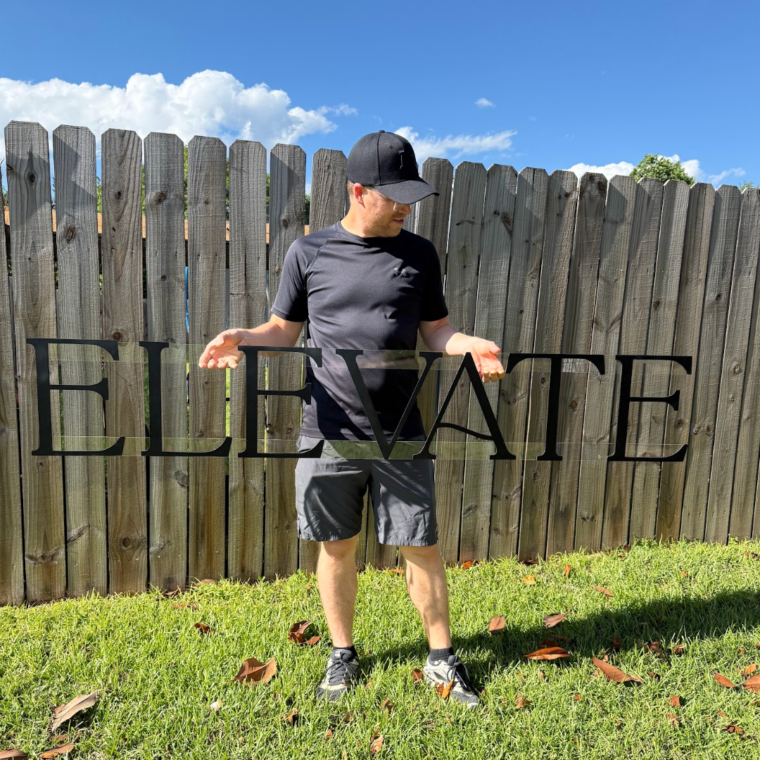 Custom Floating Wood Letters & Acrylic Backed Sign
