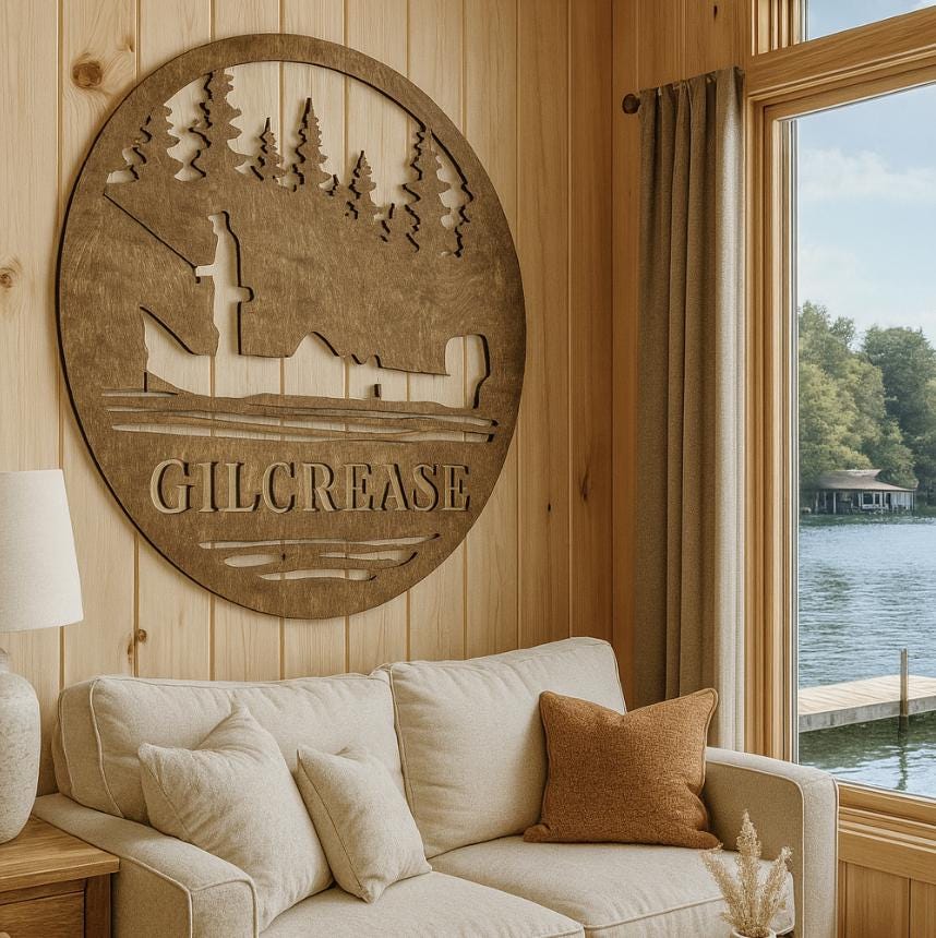 Personalized Fishing Wall Sign