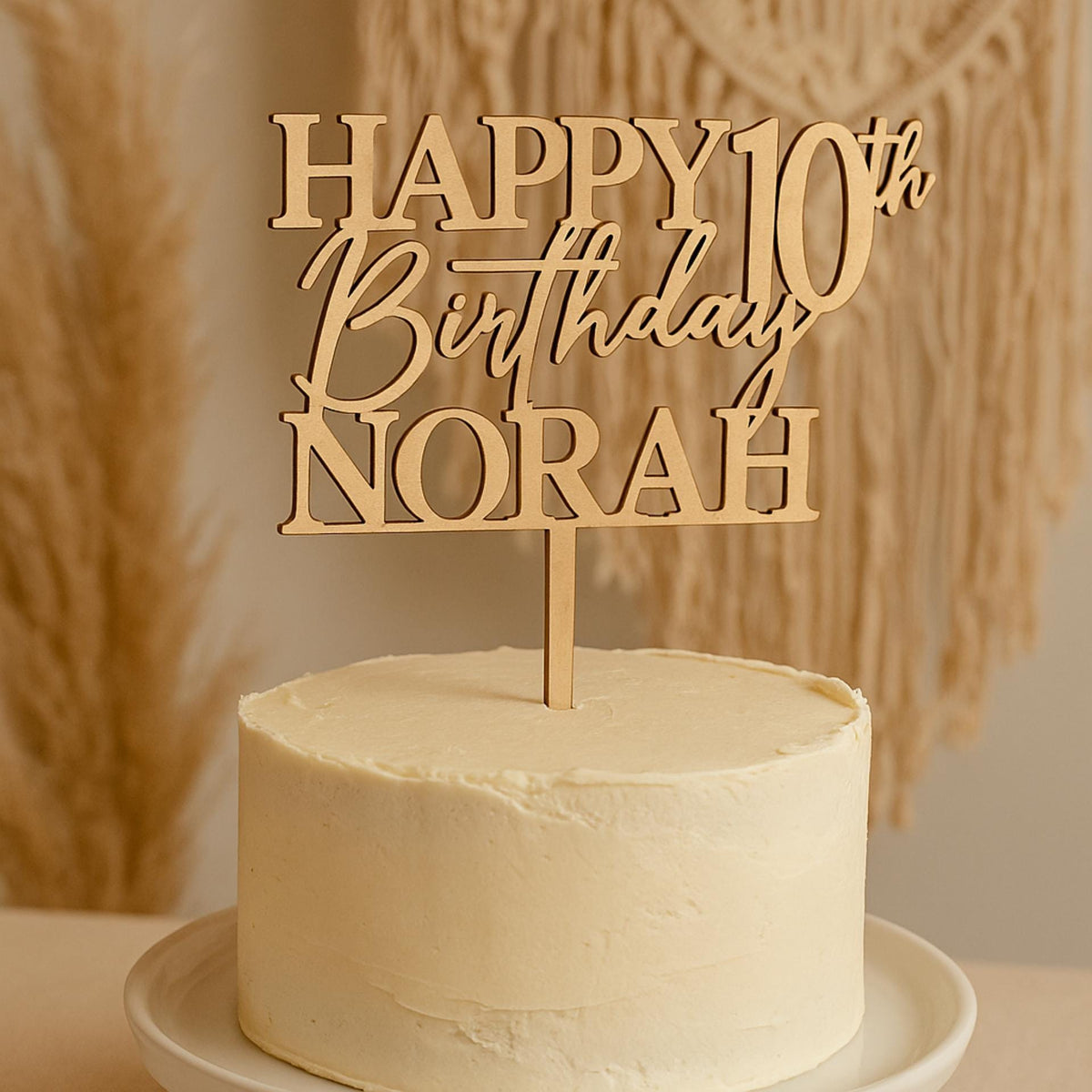 Personalized Birthday Cake Topper with Year