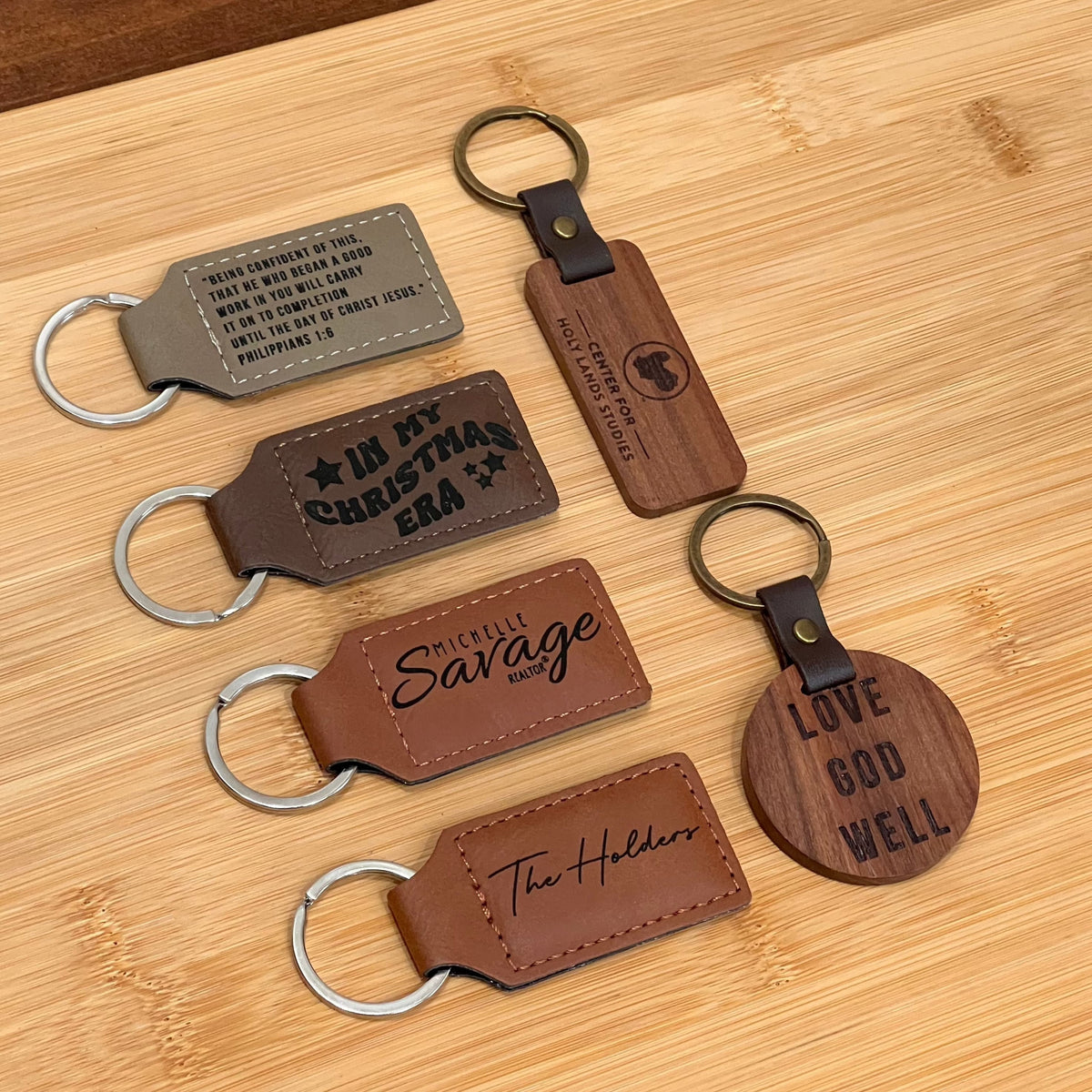 Personalized or Branded Leatherette Keychain