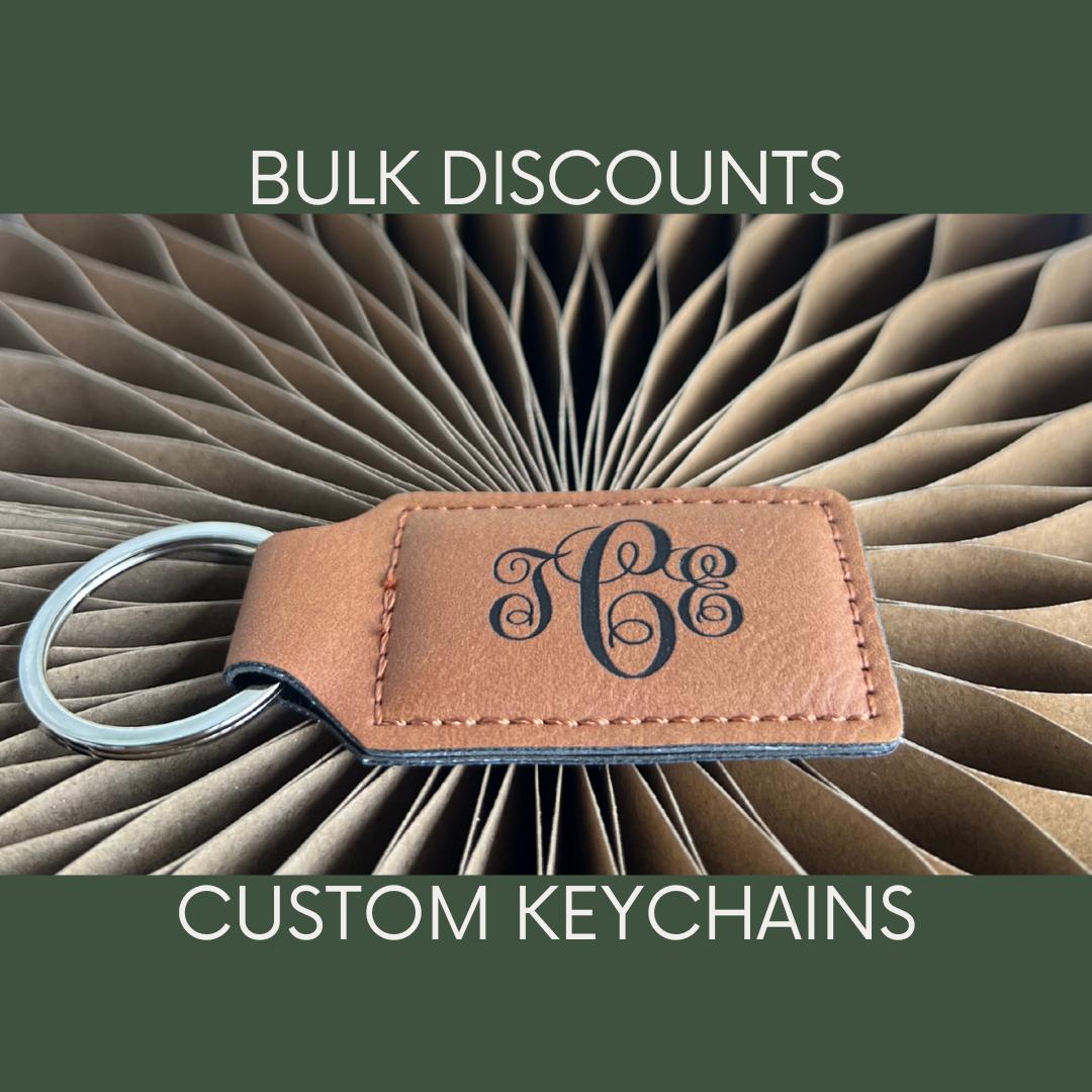 Personalized or Branded Leatherette Keychain