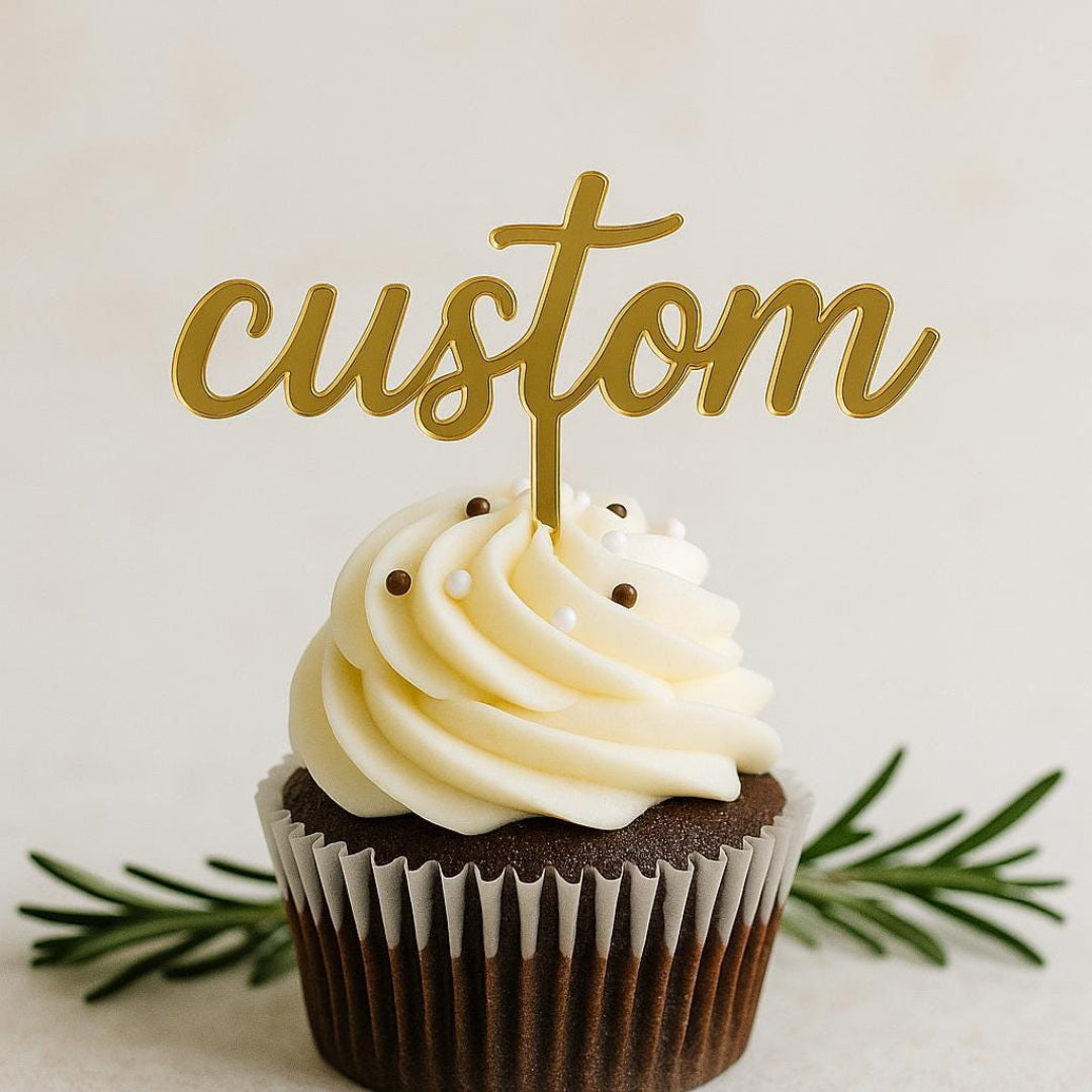 Custom Acrylic Cupcake Topper – Bundle Set