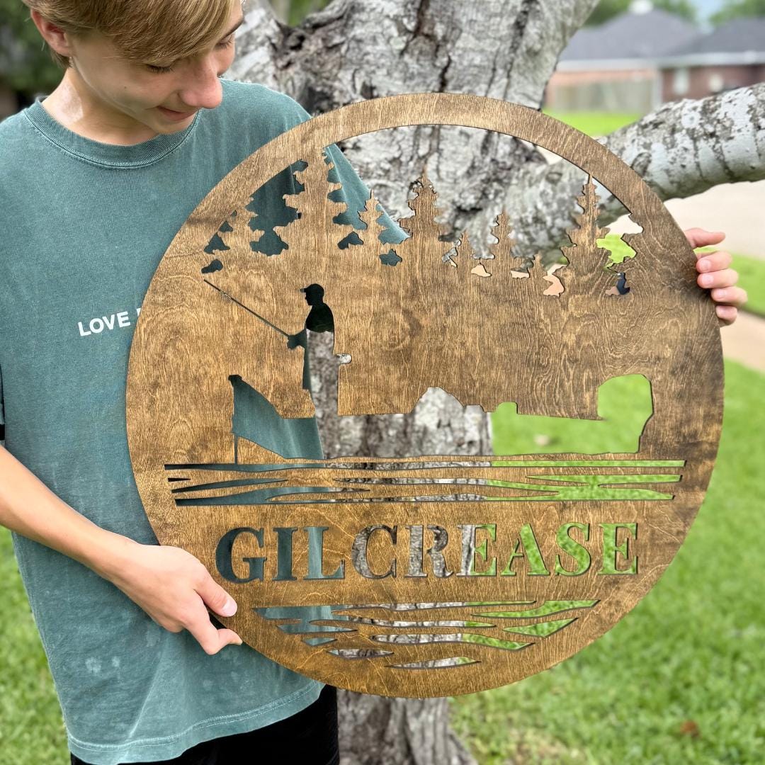 Personalized Fishing Wall Sign