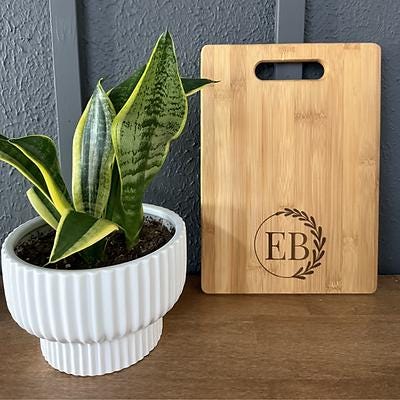 Custom Bamboo Cutting Board | 2 Personalized Keychains