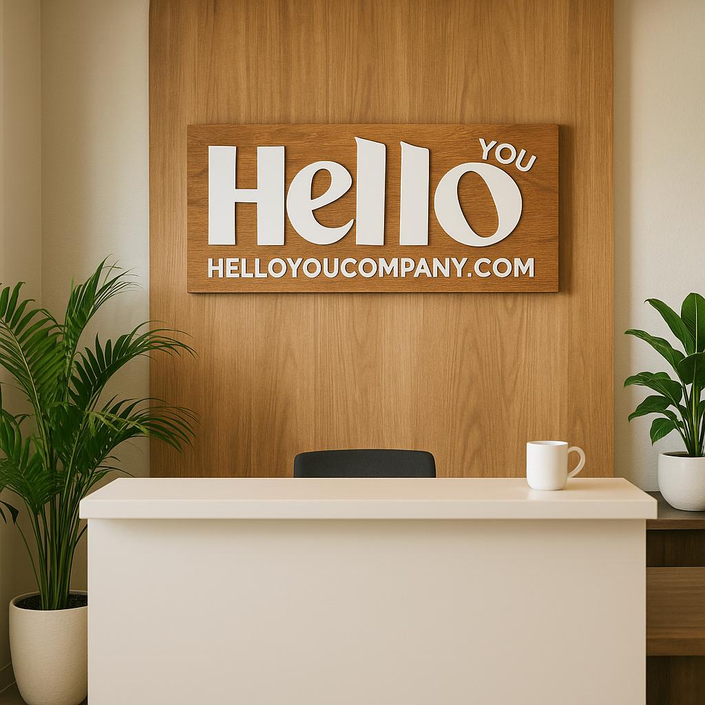 Custom Business Logo Sign | 2-Layer 1/8&quot; Acrylic &amp; 1/2&quot; Wood