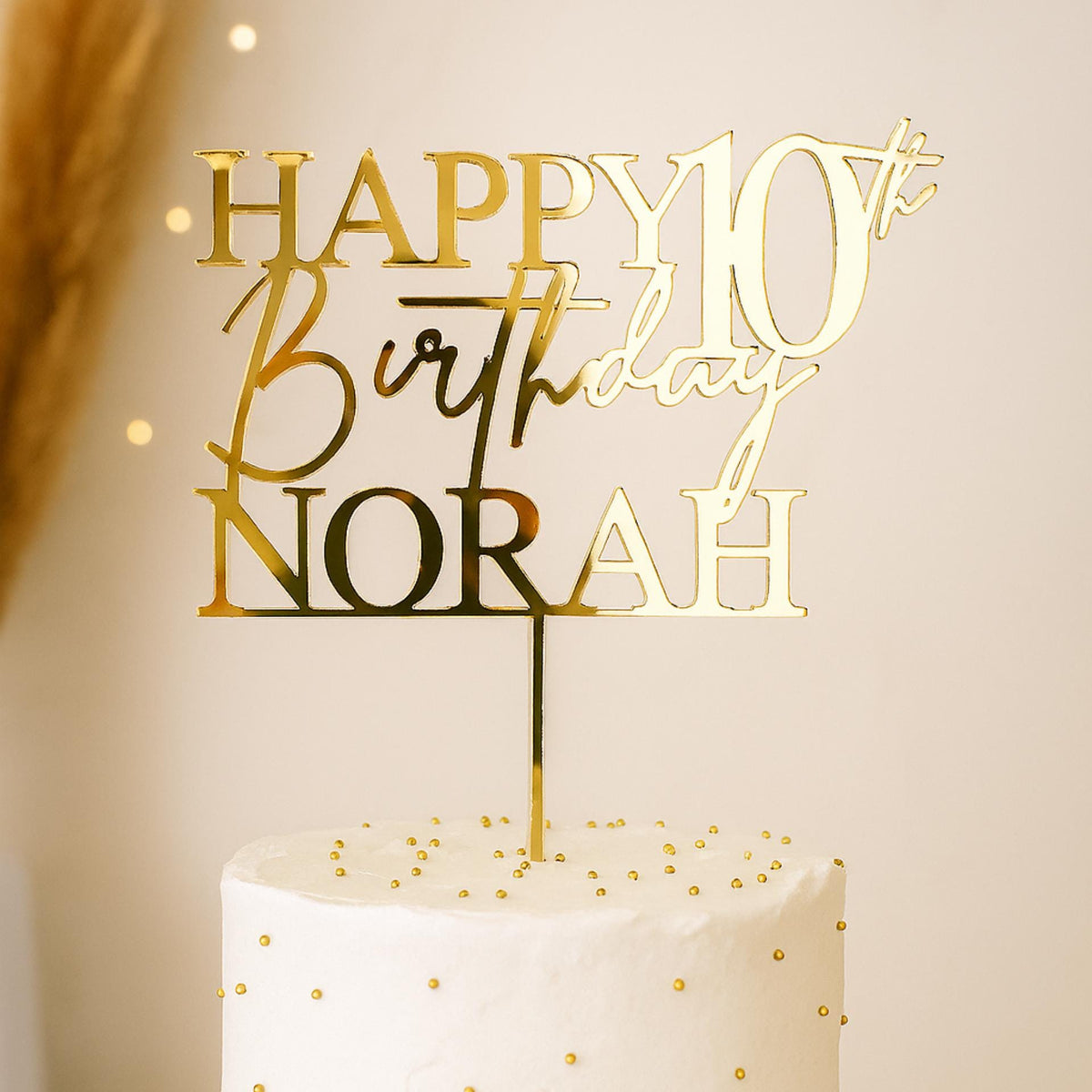 Personalized Birthday Cake Topper with Year