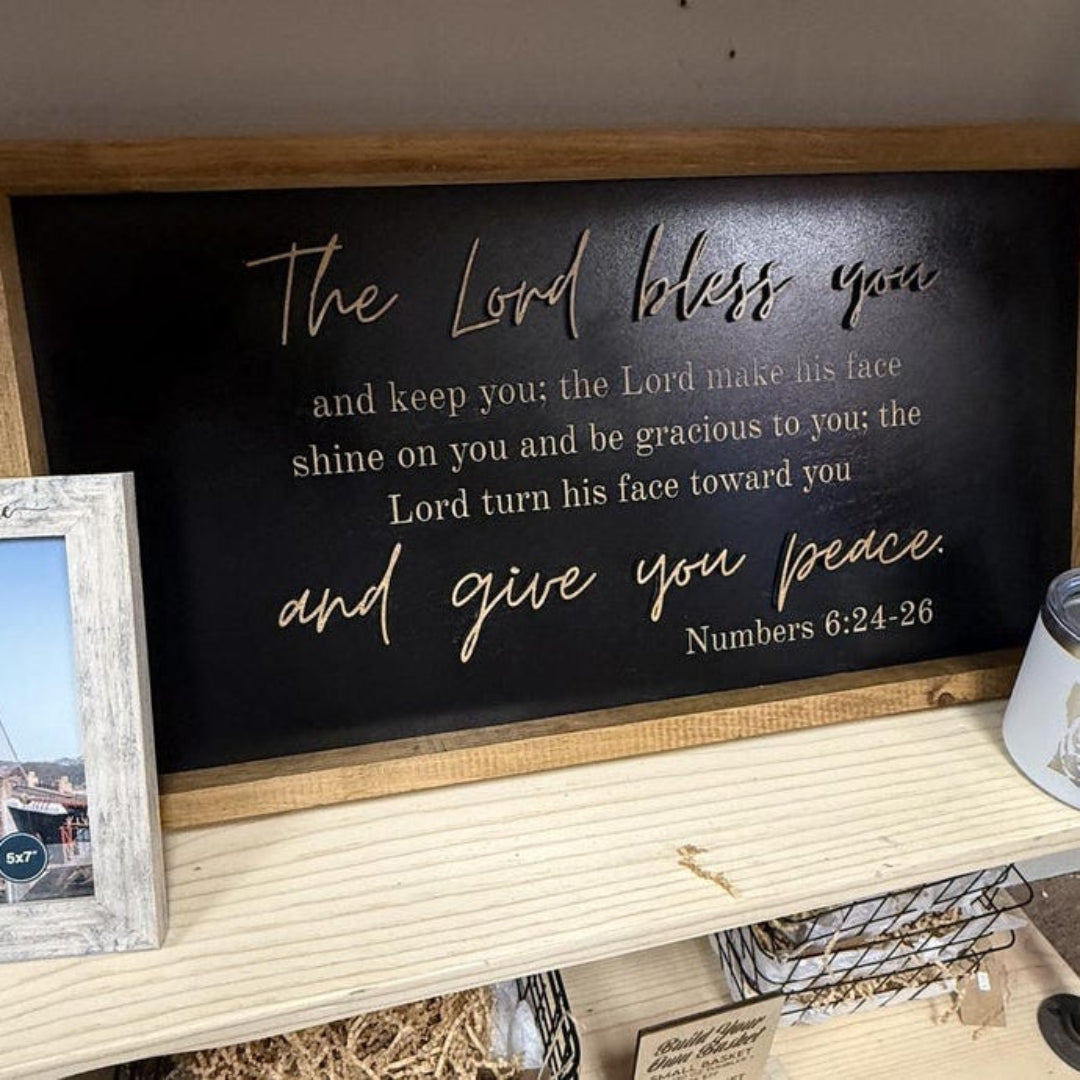 Numbers 6:24-26 Scripture Engraved Wood Sign