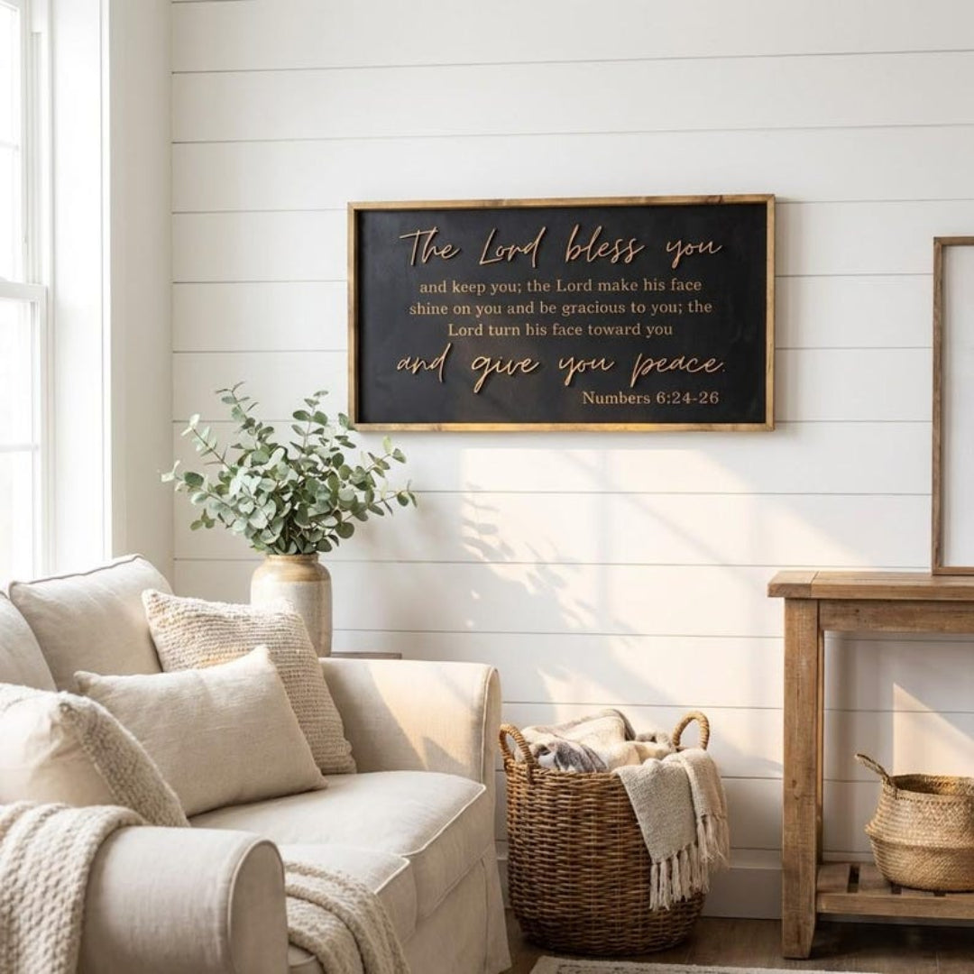 Numbers 6:24-26 Scripture Engraved Wood Sign