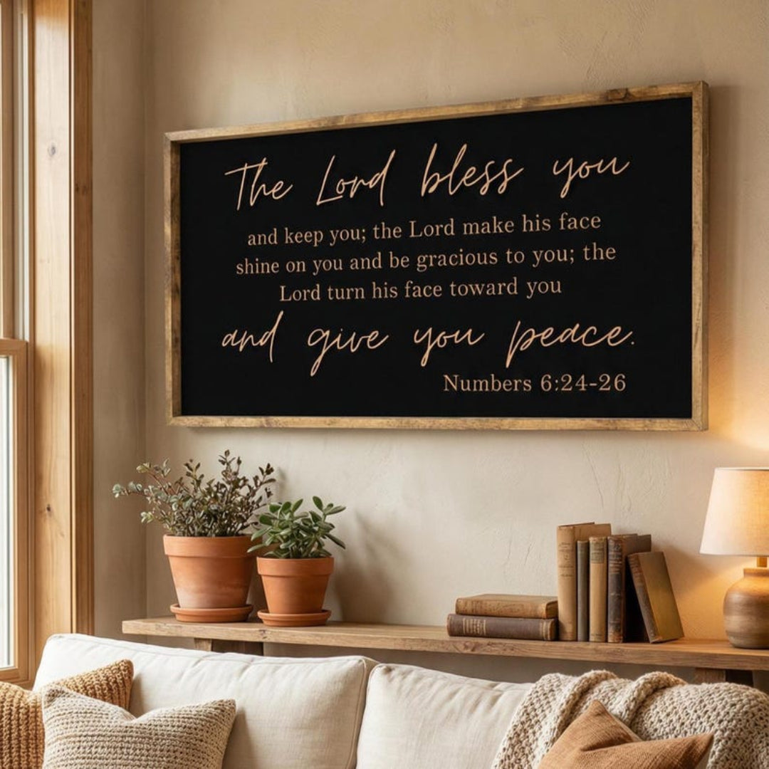 Numbers 6:24-26 Scripture Engraved Wood Sign
