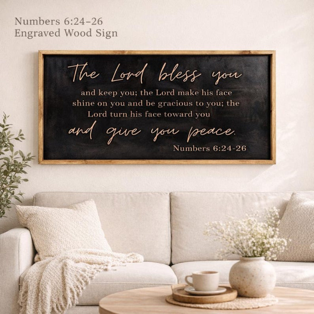 Numbers 6:24-26 Scripture Engraved Wood Sign